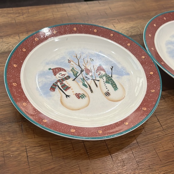 Vintage royal seasons stoneware winter snowman plates set of 4 - Picture 9 of 14